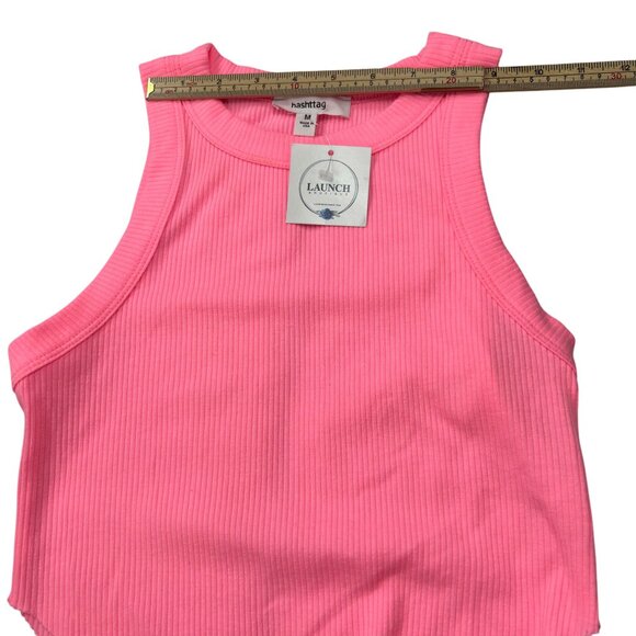 Pink Ribbed Tank Top Medium By Hashtag Launch Boutique - Picture 5 of 7